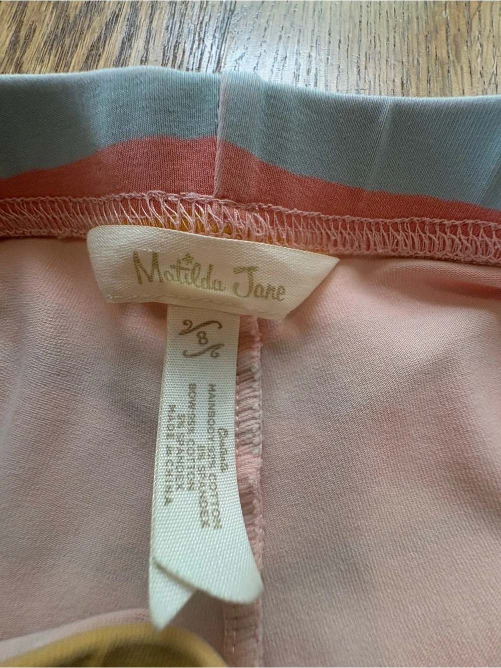 Matilda Jane Size 8 Girls Leggings Lot 4 Pair Velour Ruffles Stripes Crops EUC